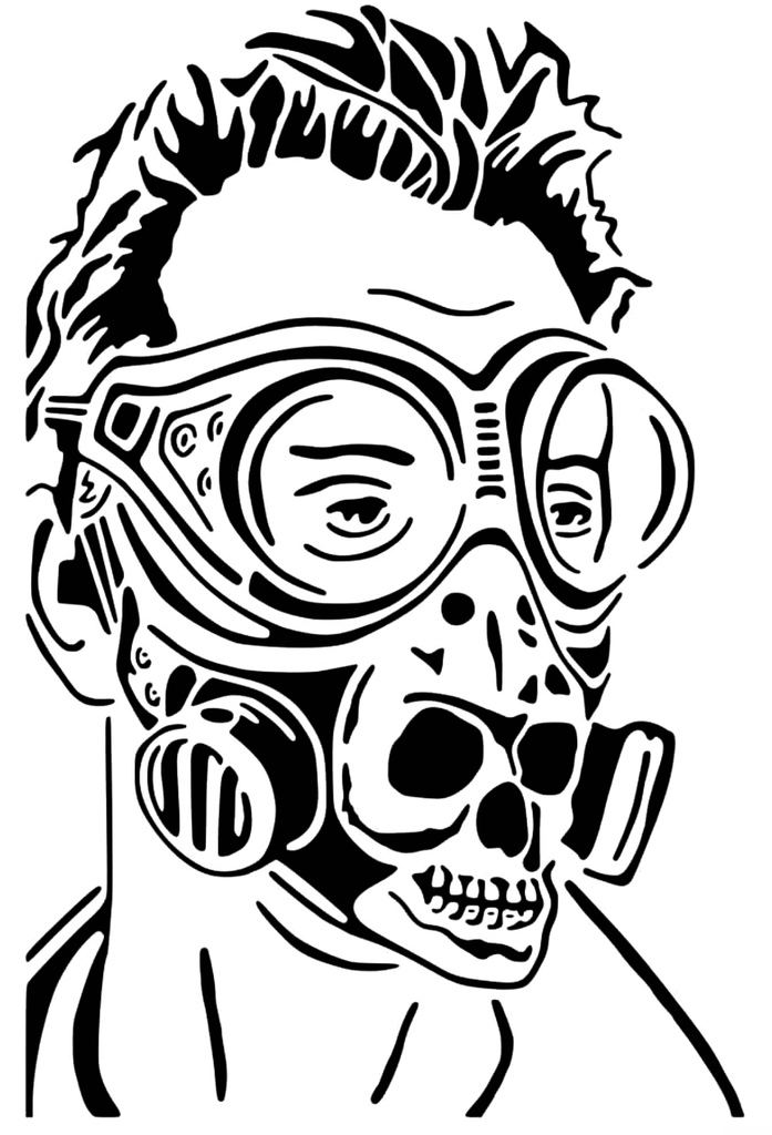 Skull face mask stencil