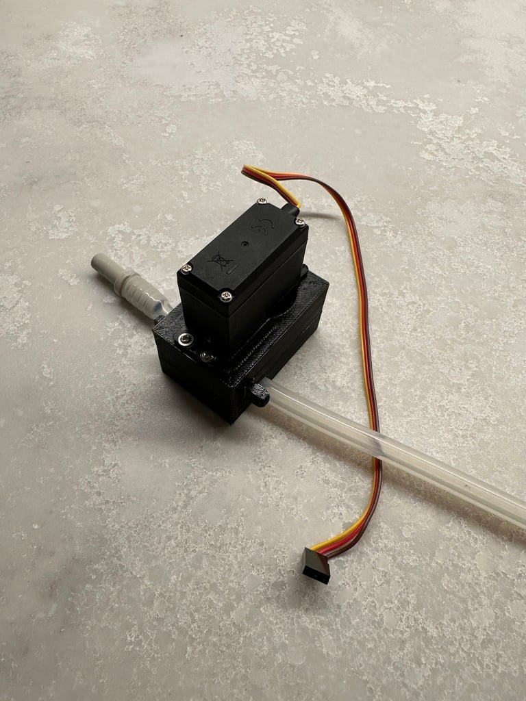 Servo driven pinch valve for 8mm silicon tubing