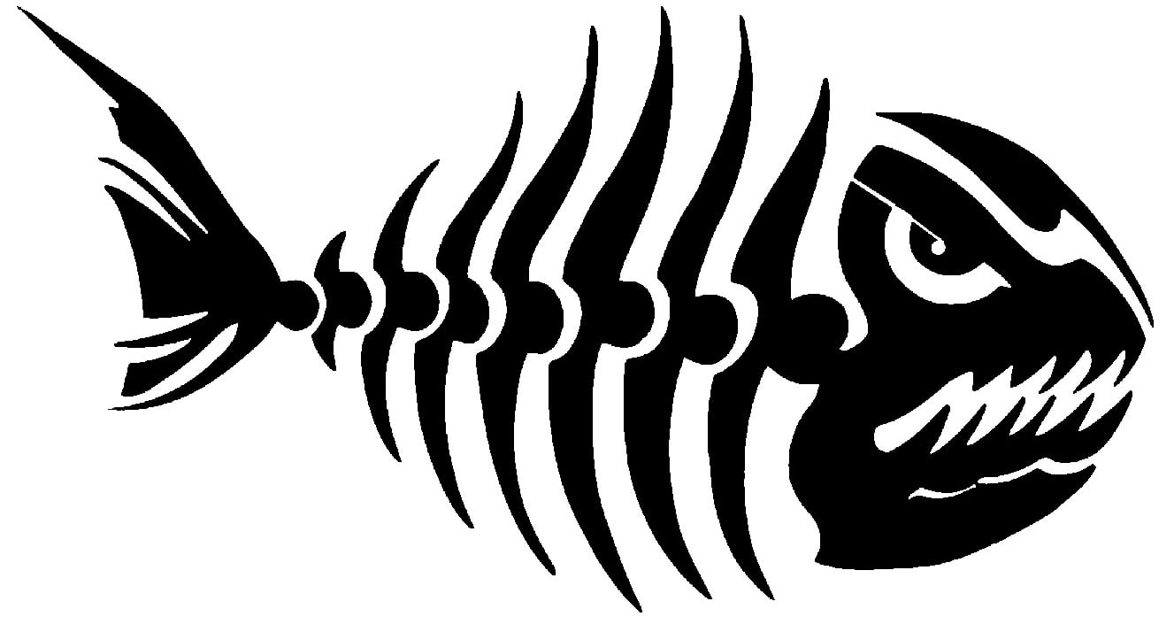 Skeleton Fish stencil