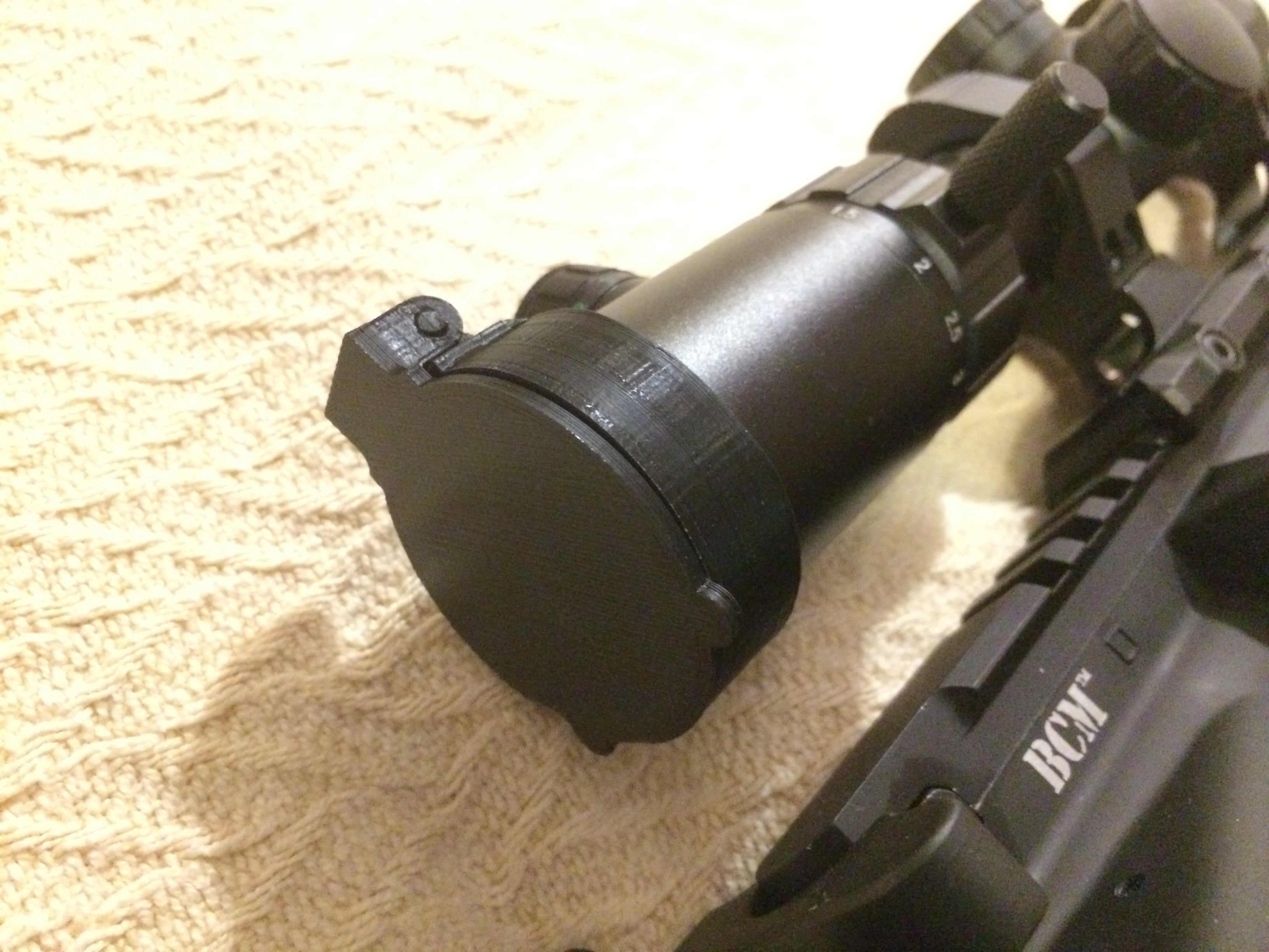 Flip Up Scope Caps - One Piece Print with Hinges