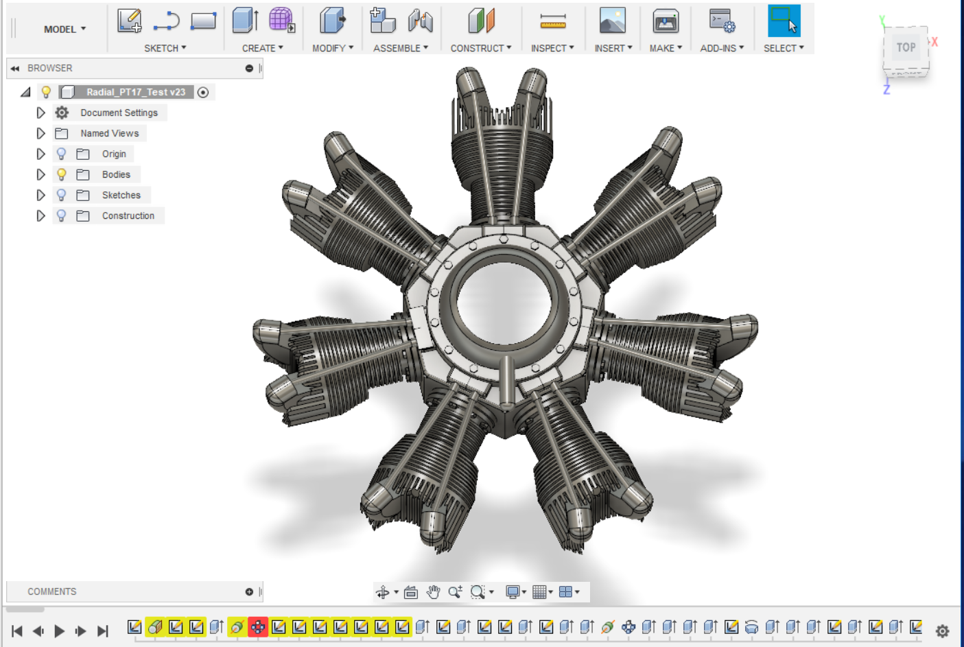 7 Cylinder Dummy Radial  Engine