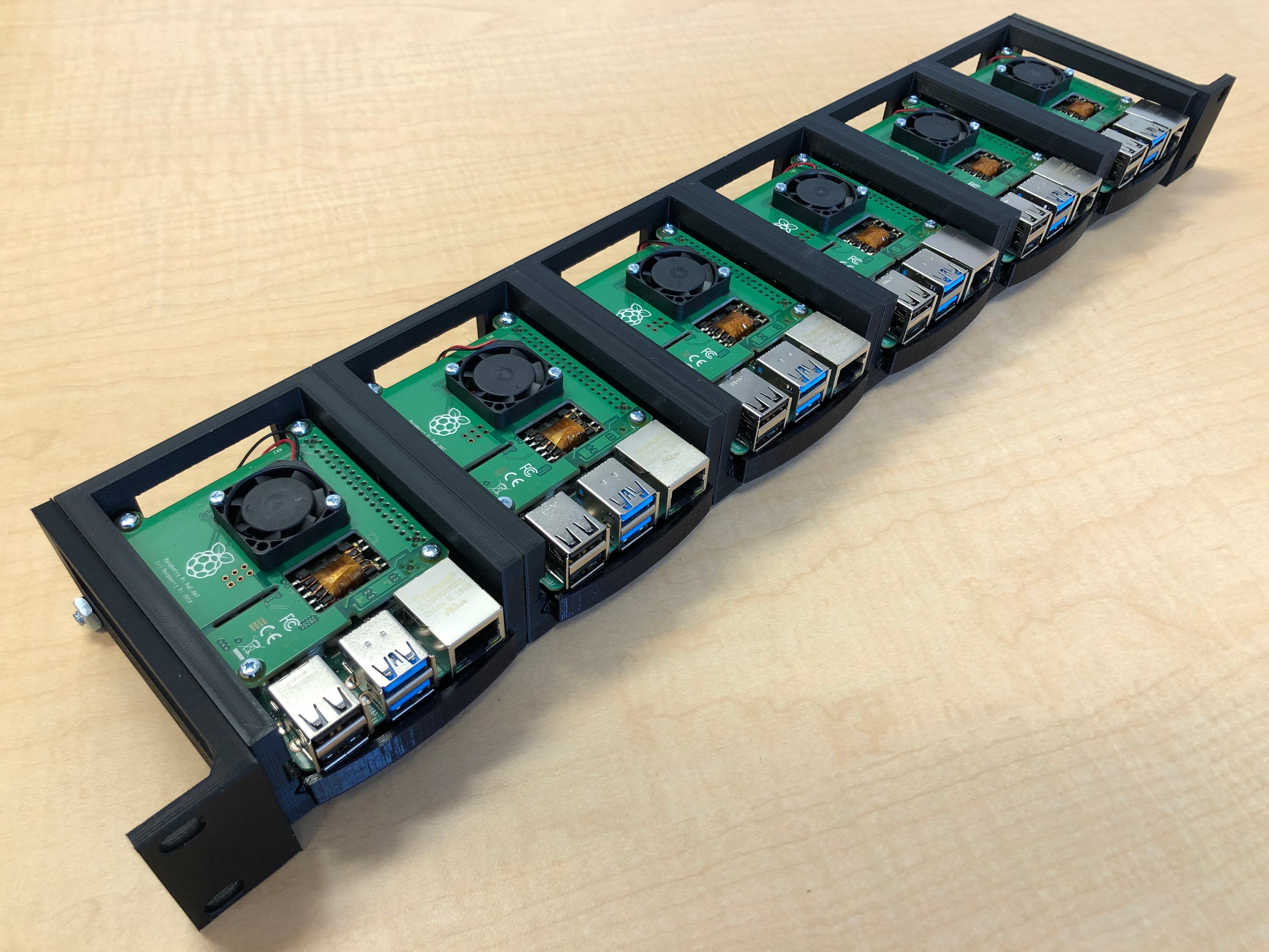 Raspberry Pi 4/5 1U rack-mount bracket