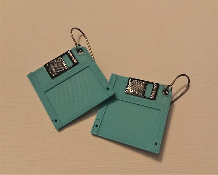 Floppy disk earrings