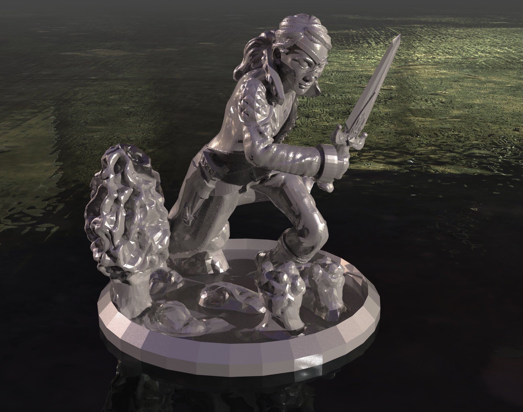 Image of Female assasin fixed for print and on a base