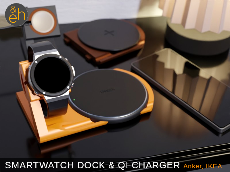 Smartwatch Dock with QI Phone Charger