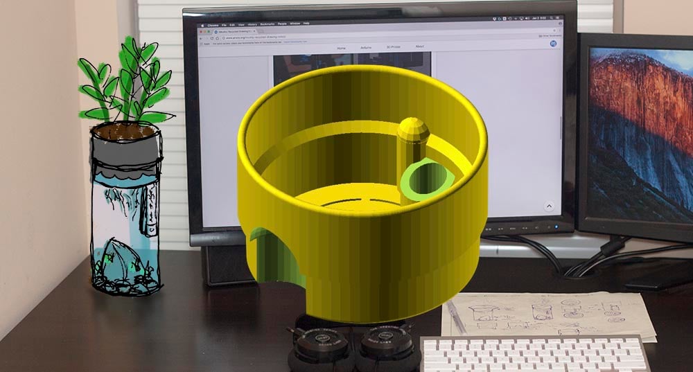 Desktop Aquaponic Planter - Customizable