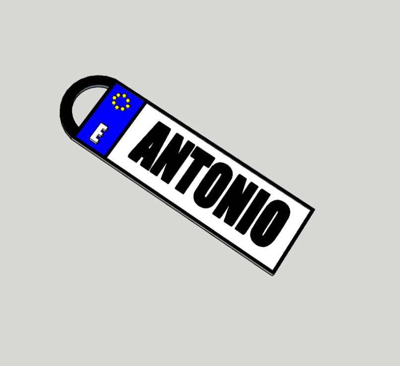 Coche Matricula plate car europea Personalizable keychain