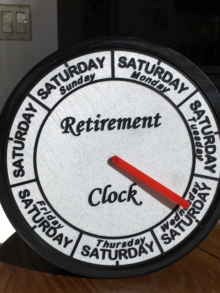 Retirement Weekday Clock Face