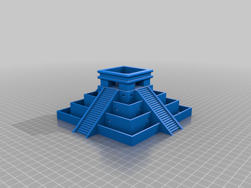 Aztec temple plant pot with some waterways
