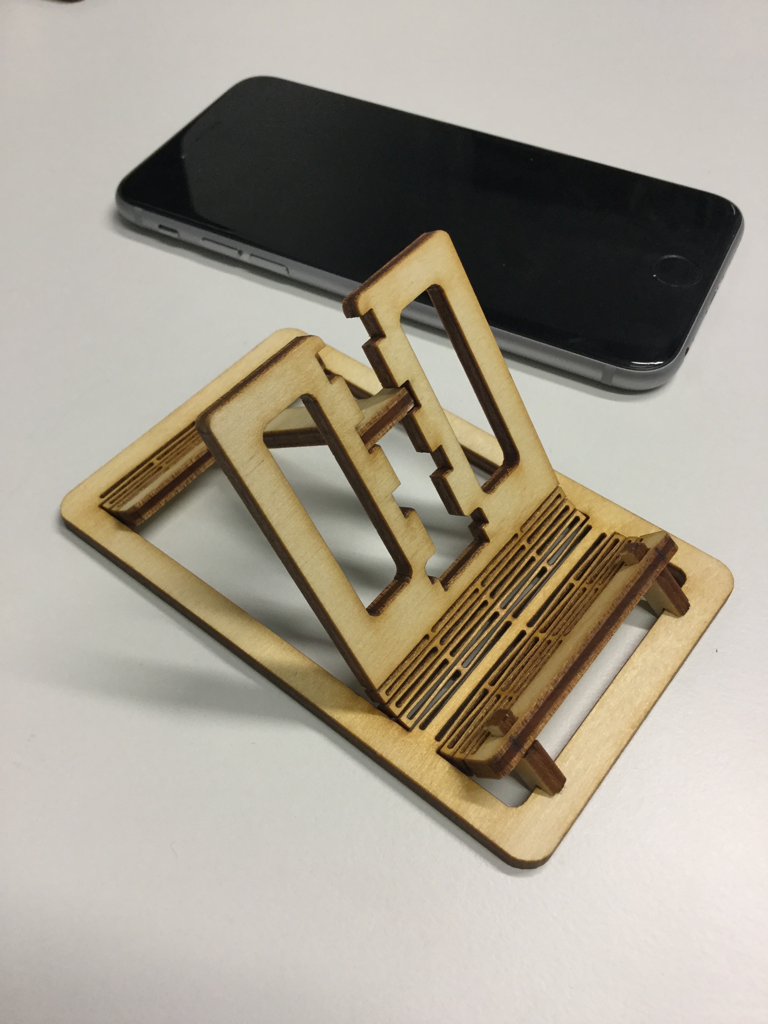 Laser cut living hinge phone stand