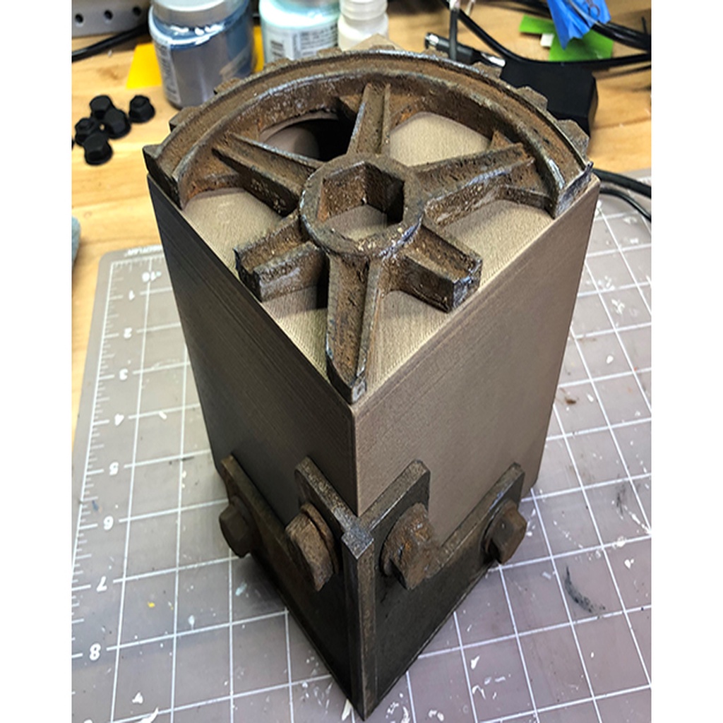 Industrial themed tissue box cover