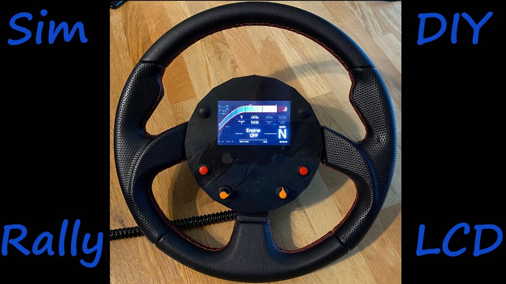 Simracing wheel button box with vocore screen and magneting paddle shifters