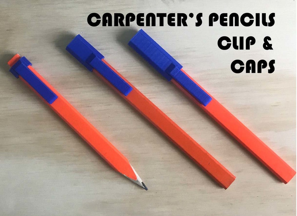 Carpenters pencil clip & caps