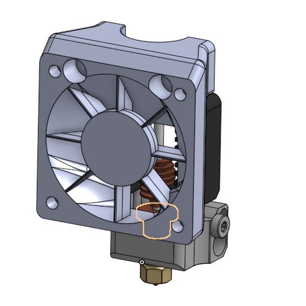 Mosquito hotend fan duct with guide vane mod for BLV MGN Cube 3d printer
