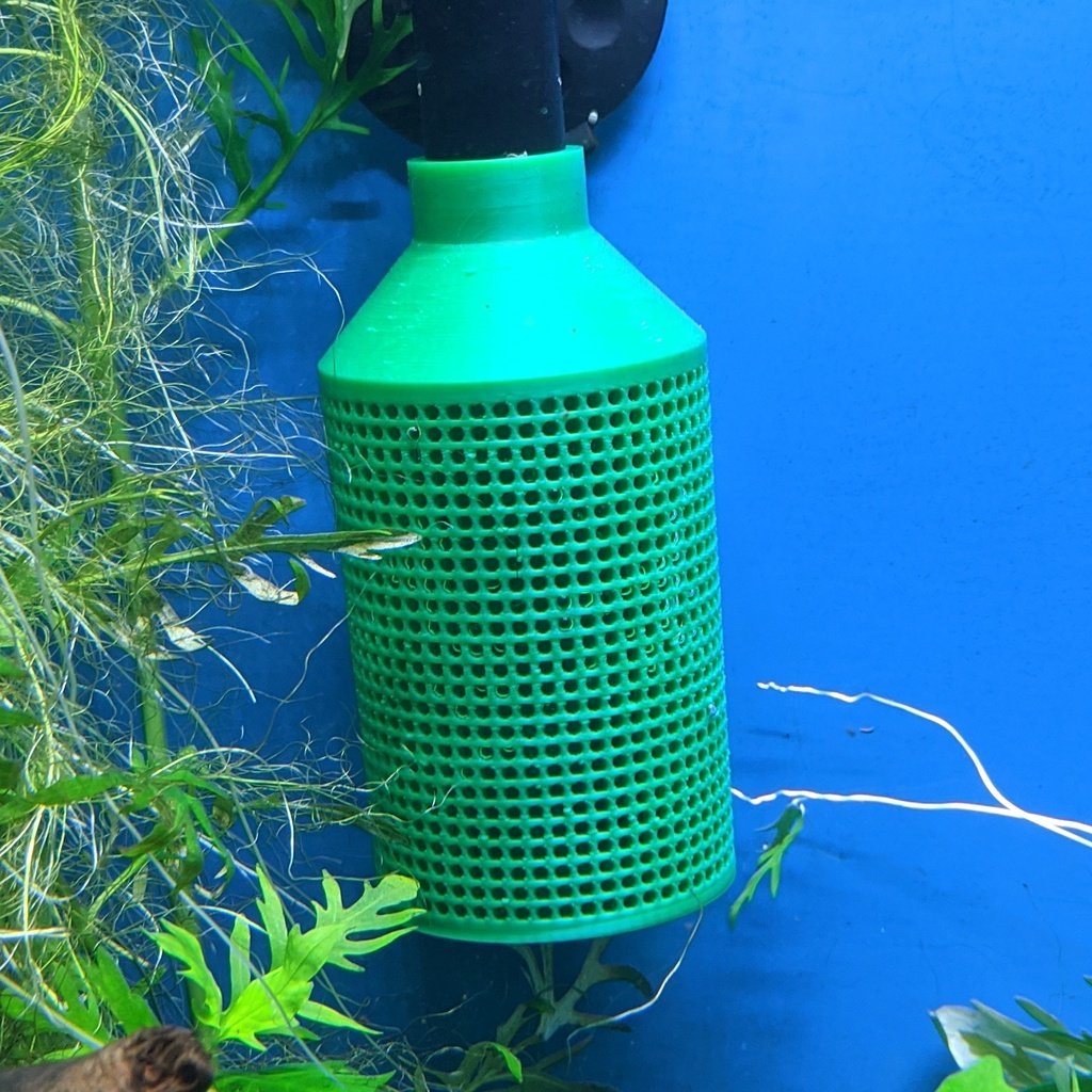 Aquarium power filter inlet strainer