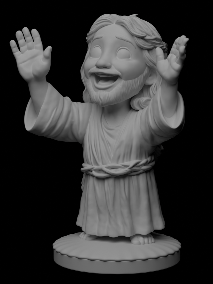 Joyful Jesus – Stylized Chibi Figurine for 3D Printing