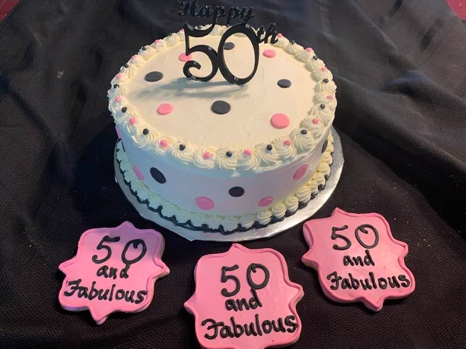 Happy Birthday and Happy 50th cake decorations