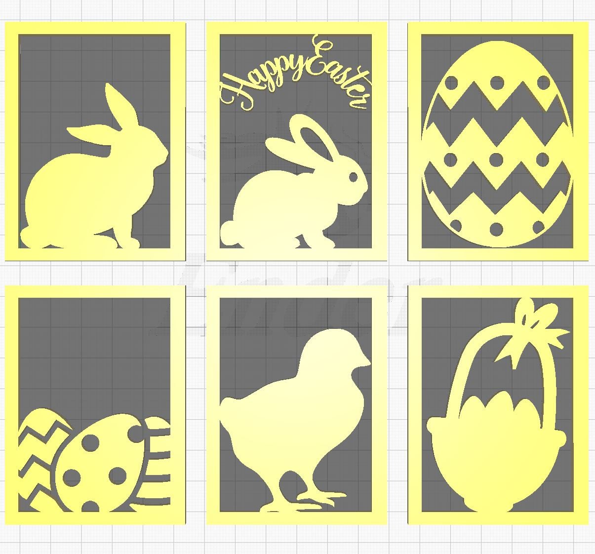 Easter Panels for Holiday Lantern