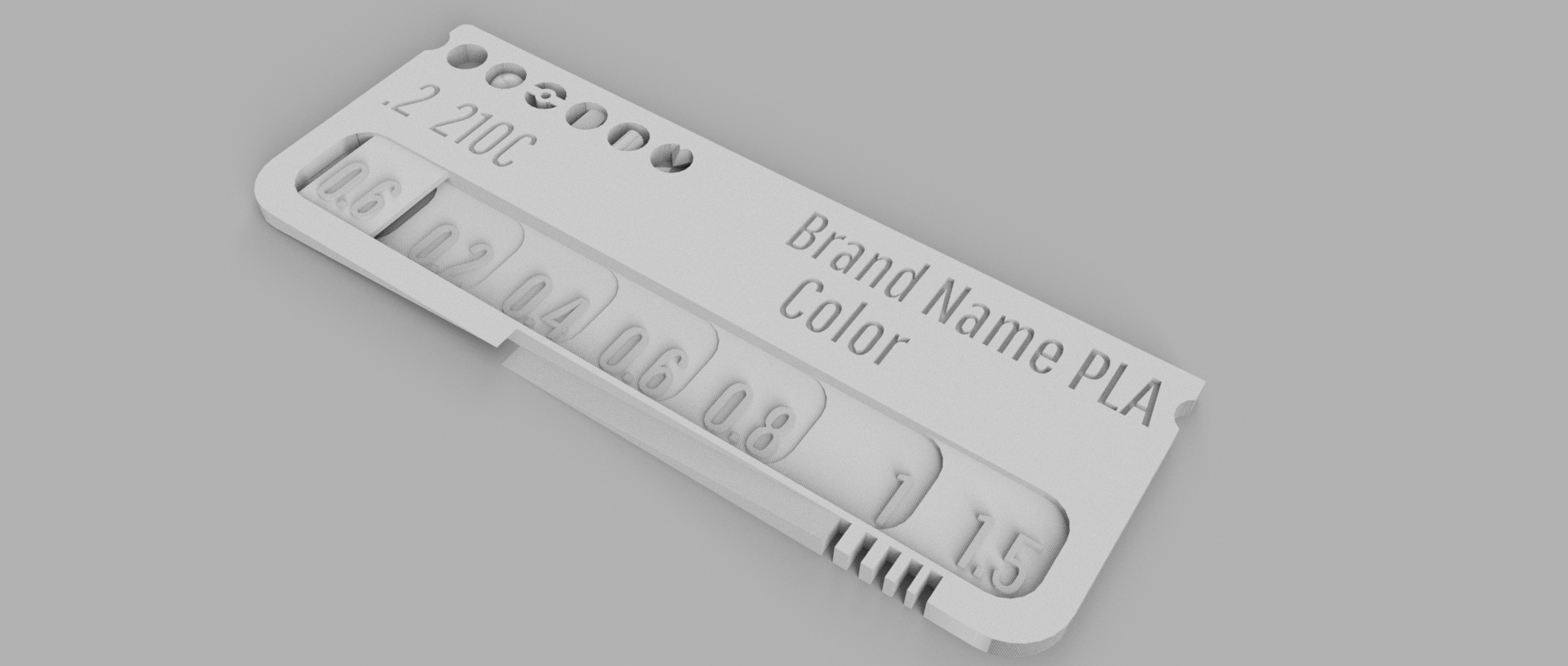 Customizable Filament Swatch (Filament test) Fusion 360 File Version