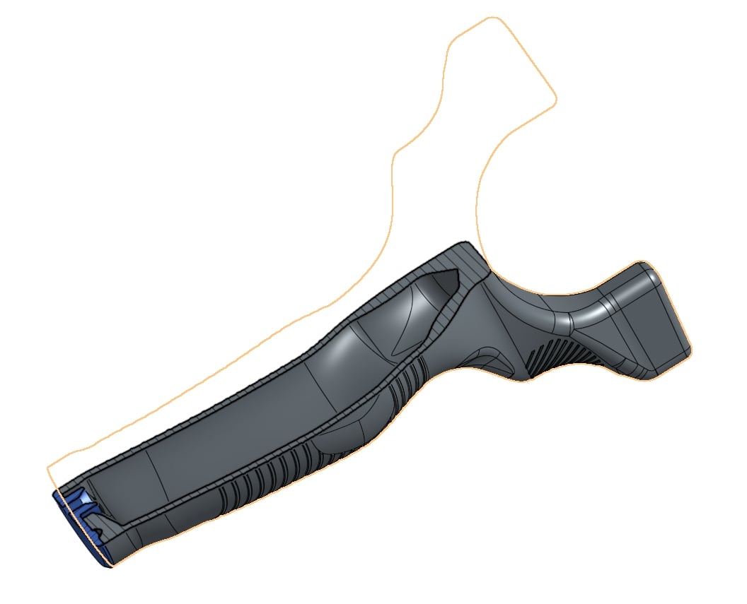 Ergonomic slingshot with magazine v2 + Poch and Jig to Band Tie