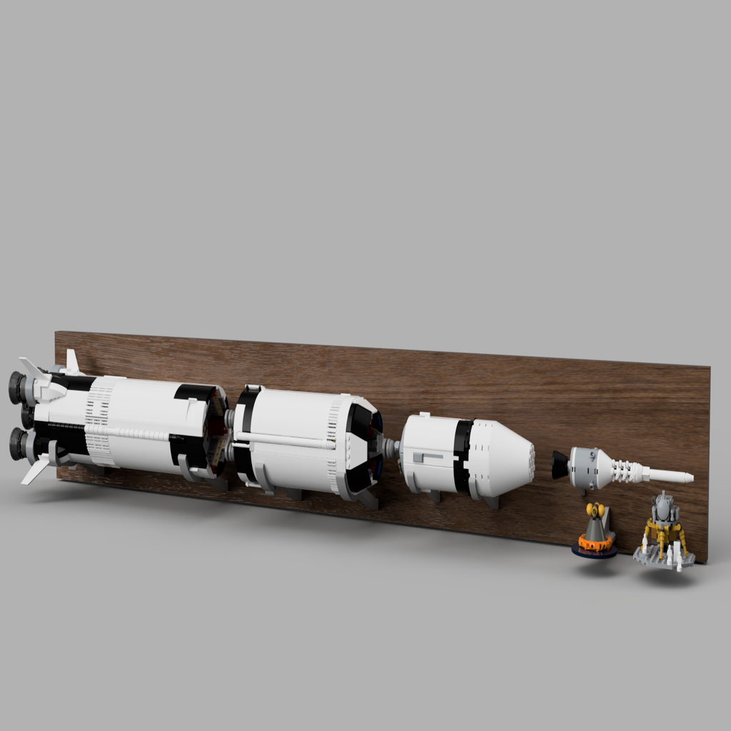 Lego Saturn V Horizontal Wall Mount
