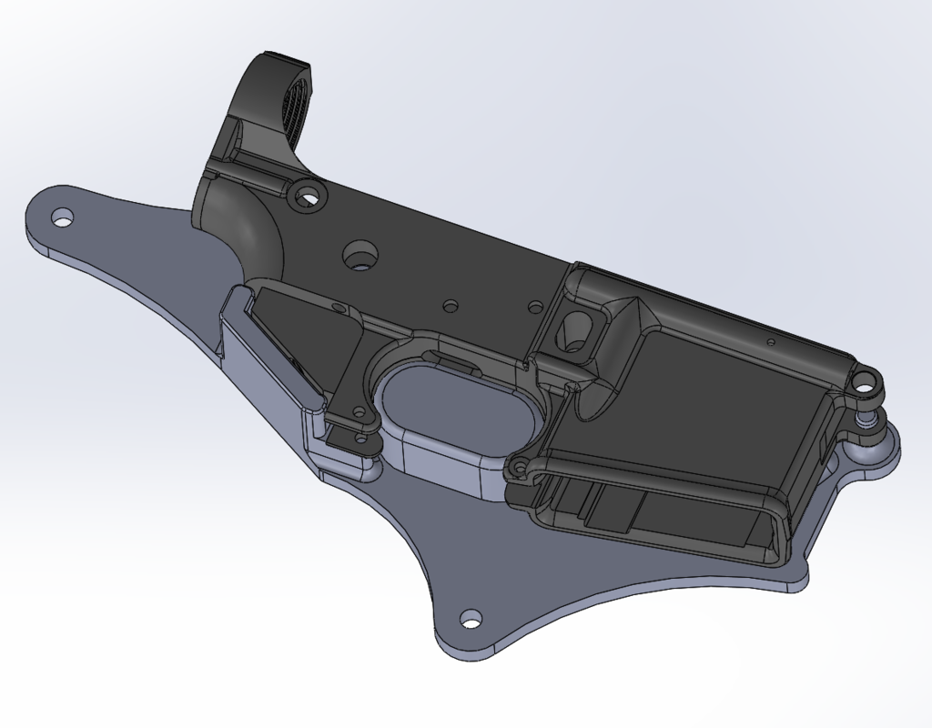 Reverse AR15 Receiver Engraving Jig for X-Carve CNC
