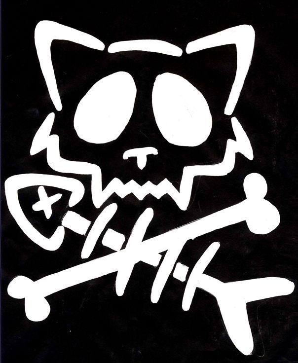 Cat Skull stencil