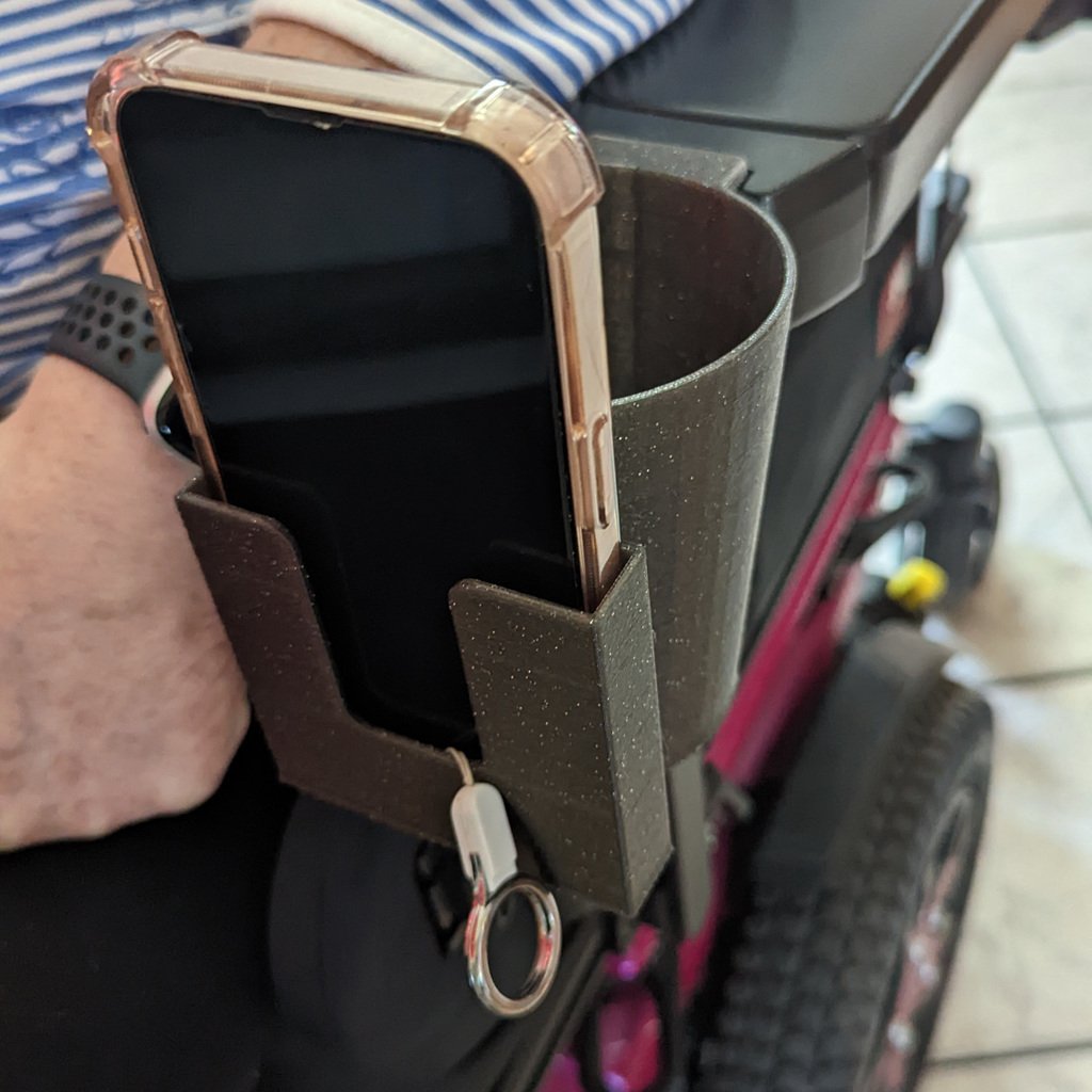 Electric Wheelchair Cup and Phone Holder