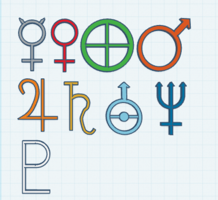 Planetary (and Pluto) symbols