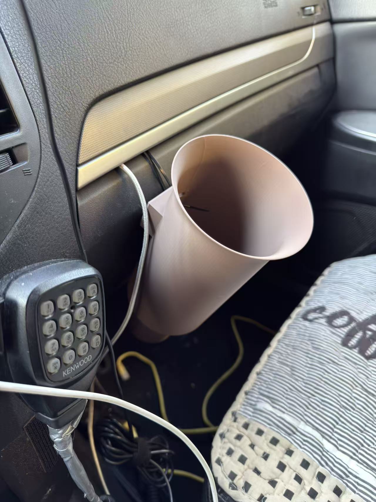 Car Cup Holder Trash Can and Wet Umbrella Storage Solution.