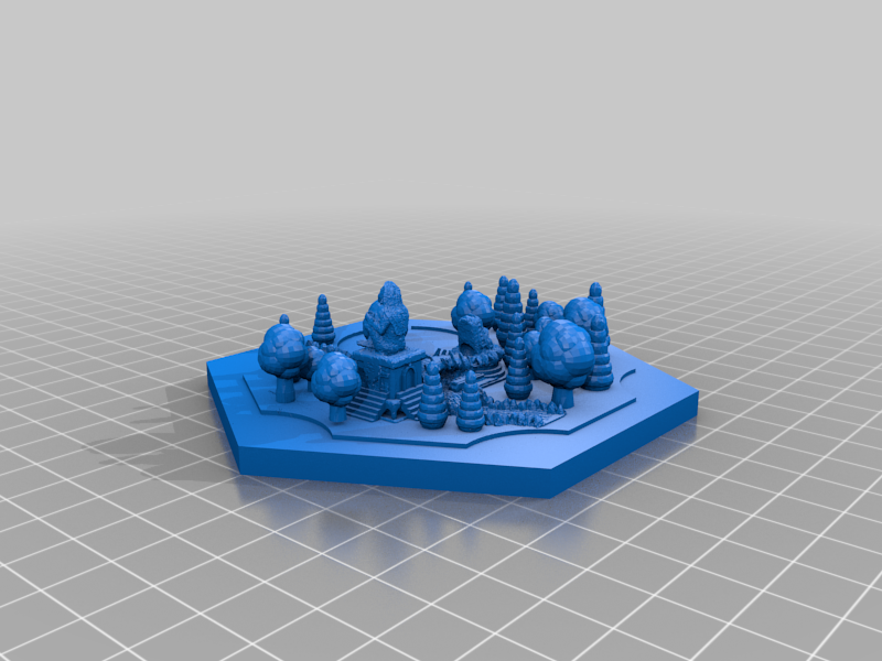 Settlers of Catan - Legacy Remix - Wood tile with temple - magnetic