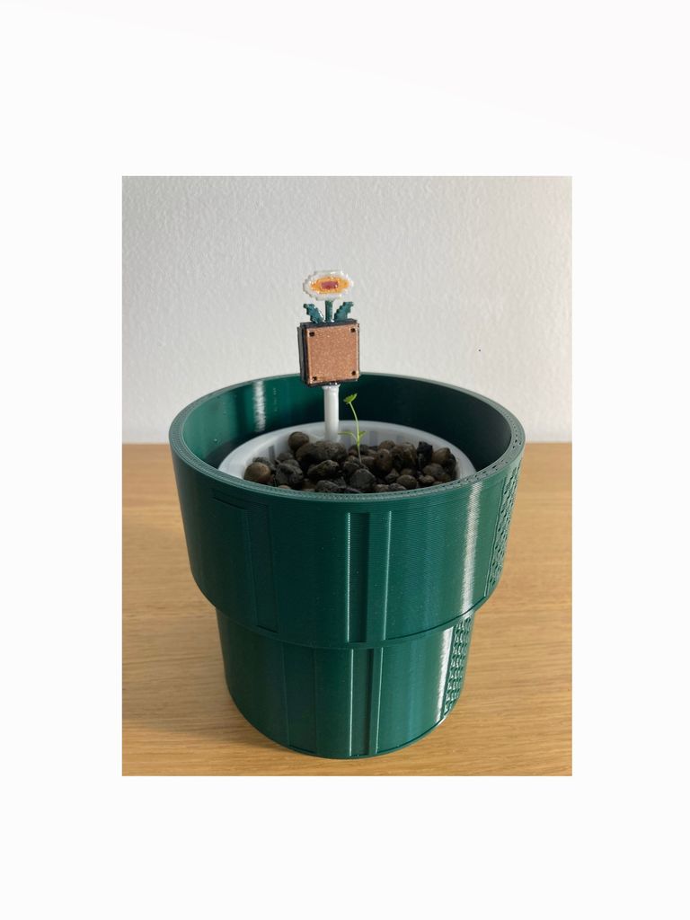 Super Mario themed self-watering pot with float for the water level / vaso autoirrigante super mario con galleggiante.