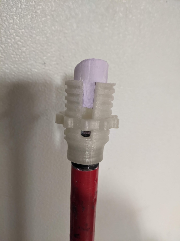 Chalk Holder connected to Paint/Broom Handle