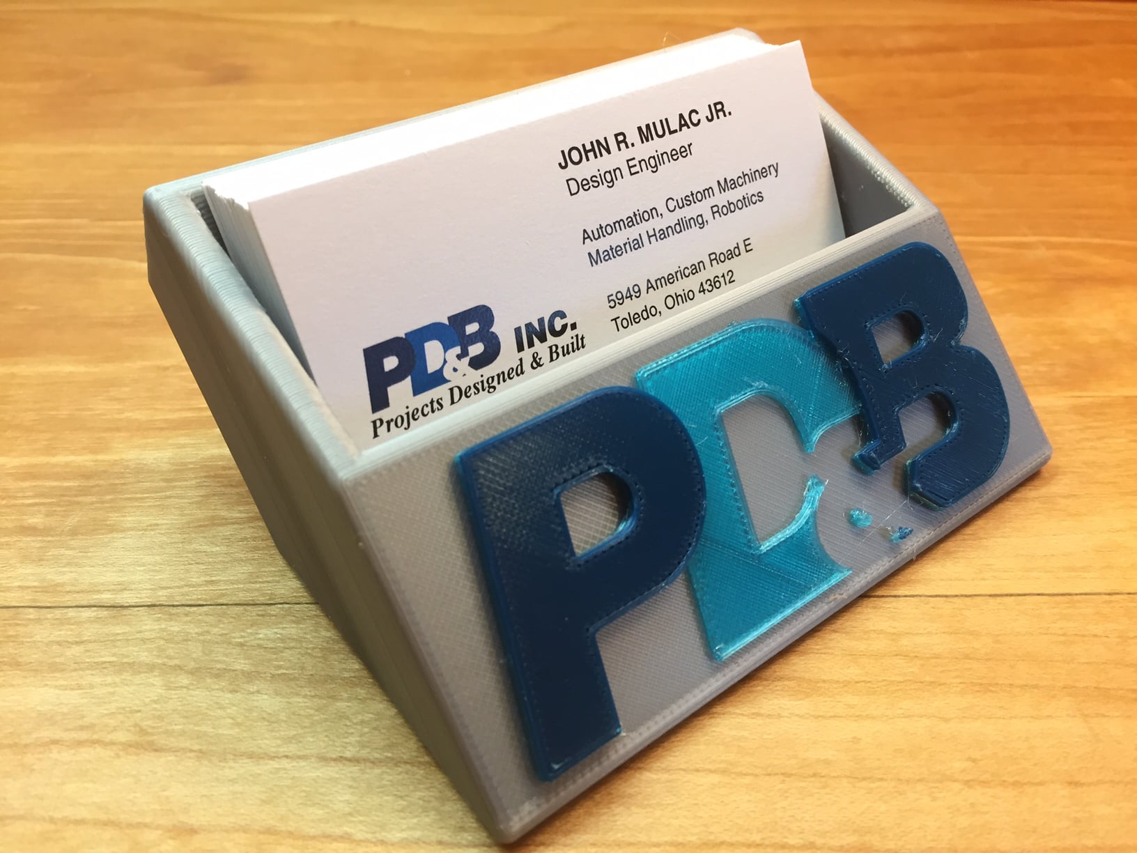 Dual Color Add Your Logo Business Card Holder