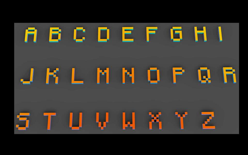Minecraft Alphabet Upper-Case