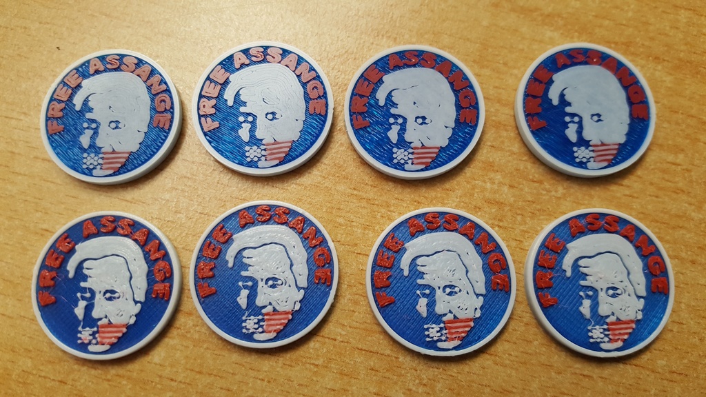 'Free Assange' Color Coin (e.g. for shopping carts) for ANY printer!