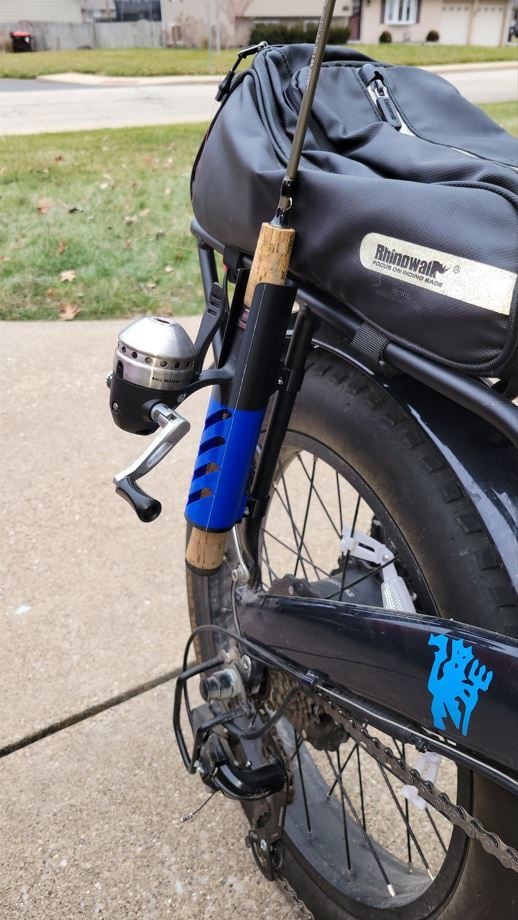 Fishing Rod Holder for Lectric Ebike by CrizzledOne - Thingiverse