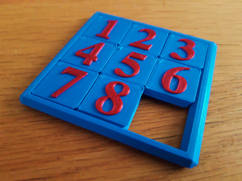 Sliding tile puzzle (print in place)