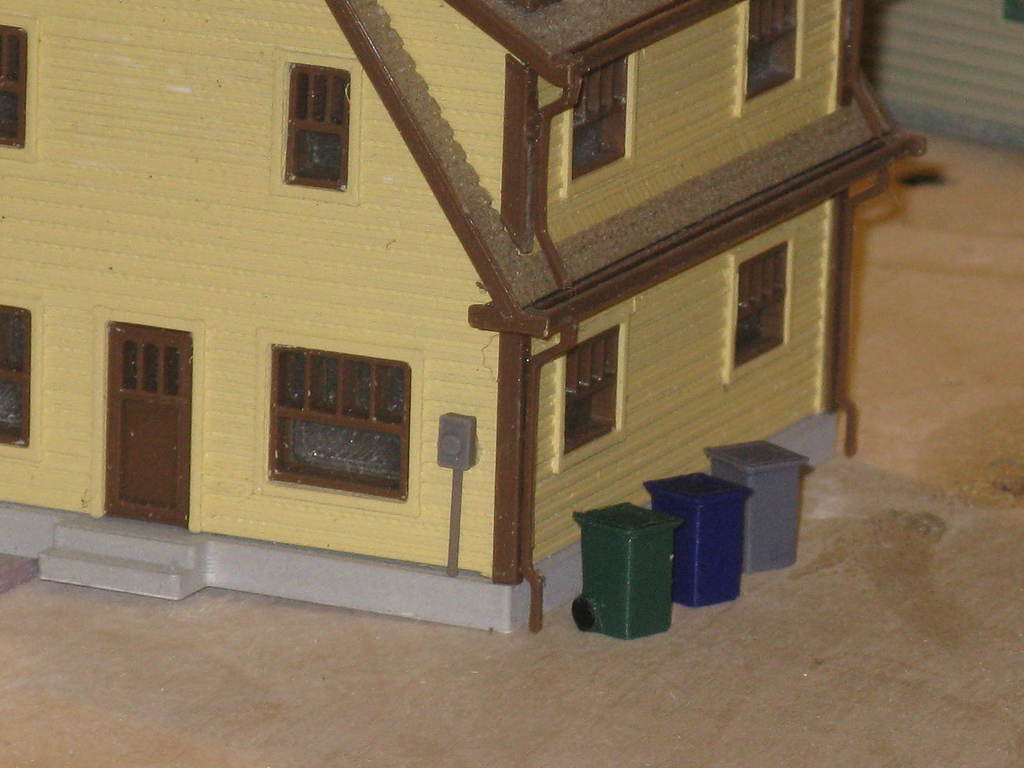 HO Scale Garbage Recycle Yard Wastes Totes