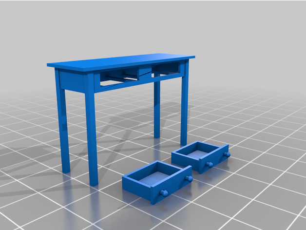 FICHIER pour imprimante 3D : salon - bibliothèque - salle a manger  - Page 3 Featured_preview_Shaker_Hall_Table_Set