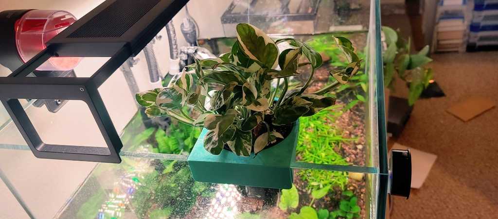 3" pot holder for rimless aquarium (8mm glass)