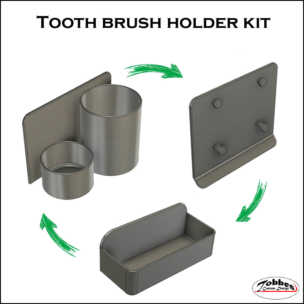Toothbrush & Toothpaste holder set for RV and Campers