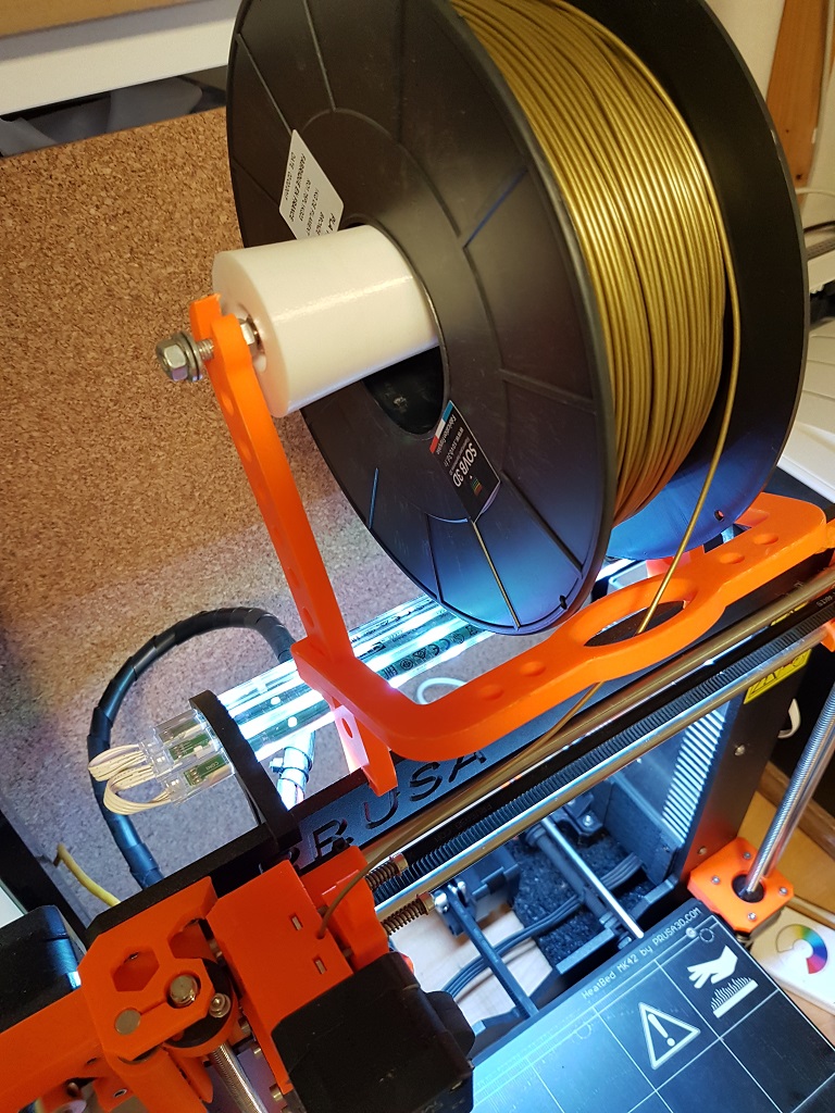 Convenient Spool Holder and filament guide for Prusa i3 mk2