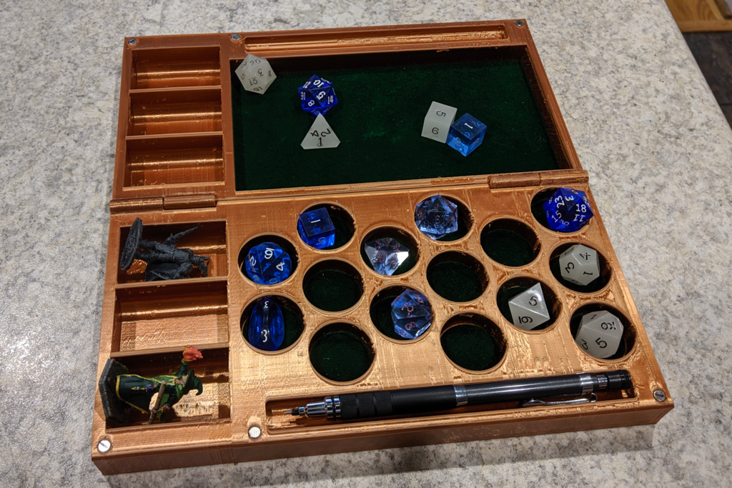RPG Dice and Miniature Case with Rolling Tray