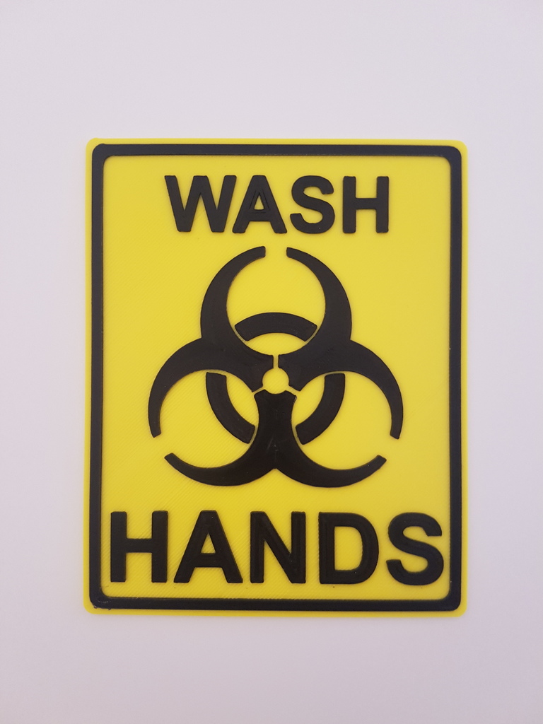 Wash Hands Biohazard Sign