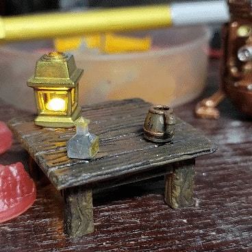 28mm Scale Square table for LED Lantern 