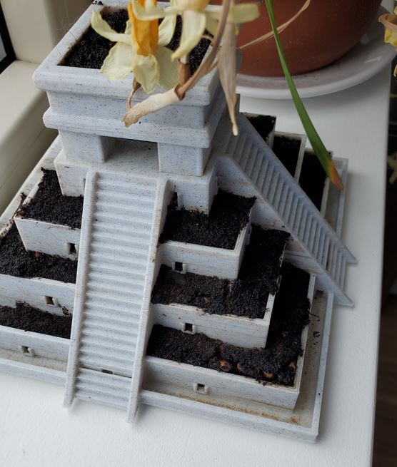 Aztec Temple Plant Pot Self watering V2