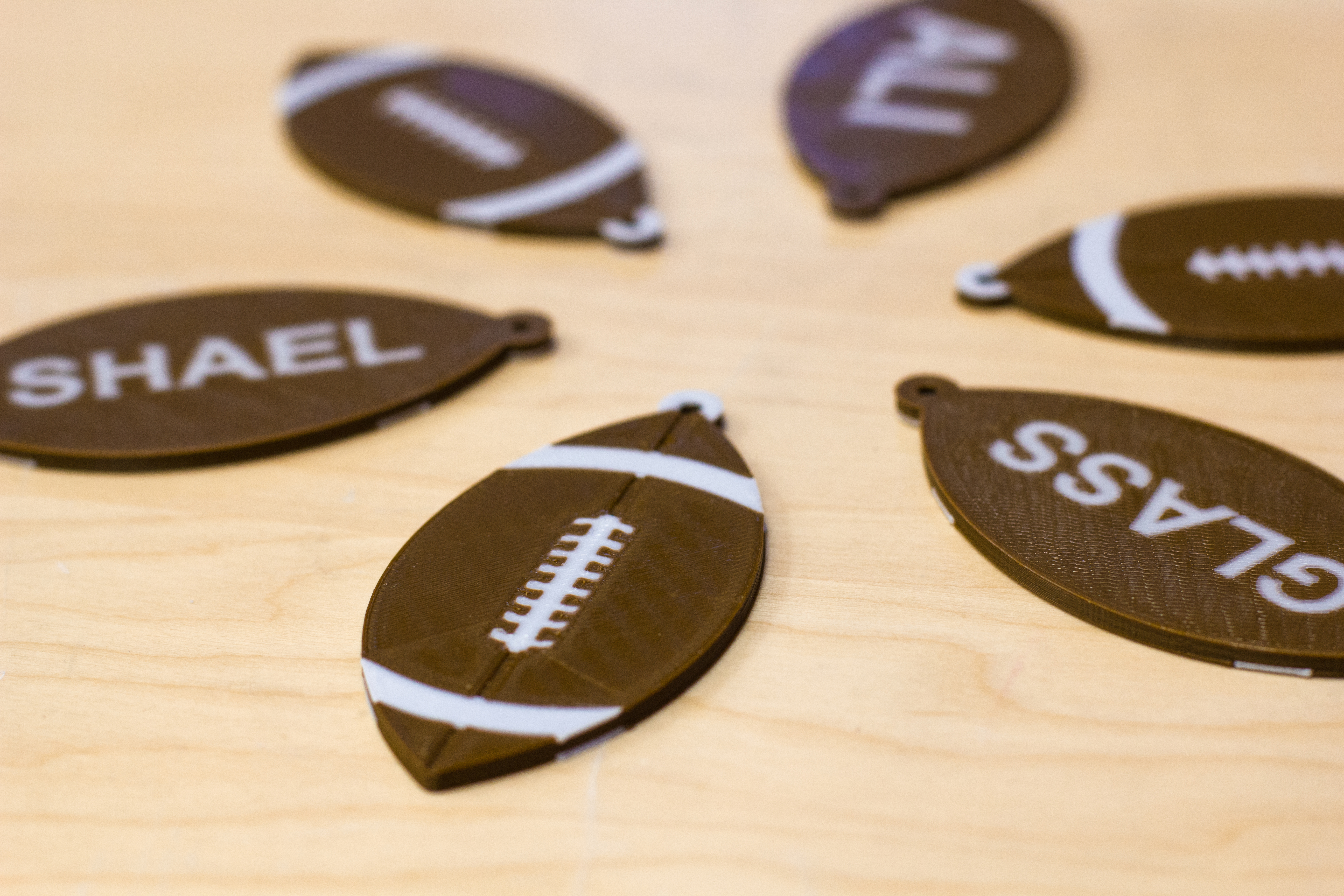 Multi-Color Football Keychain