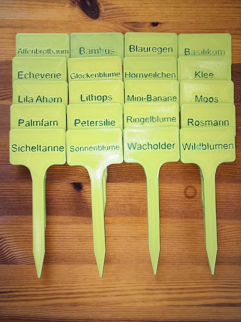 Labels for plants and vegetables (german)