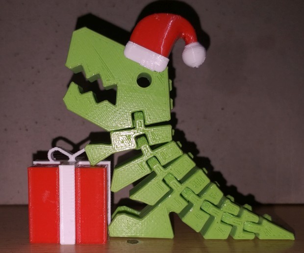 Flexi Rex- Clip on Holiday Hat - present box